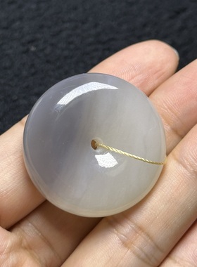 新疆和田玉墨玉烟紫平安扣吊坠男女款玉坠玉石玉挂件28.79克