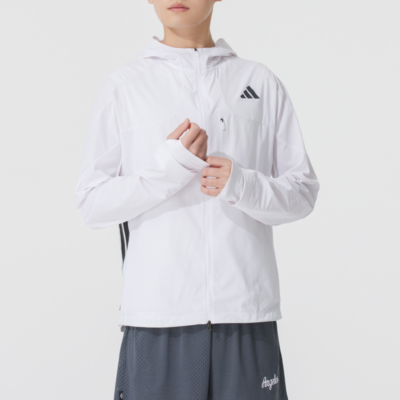 阿迪达斯男装夹克25冬季新款连帽训练服宽松透气休闲外套JF3471