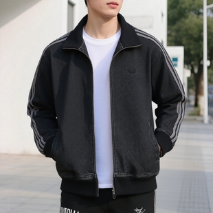 adidas阿迪达斯三叶草牛仔纯棉夹克2026春新款男翻立领外套KD1516