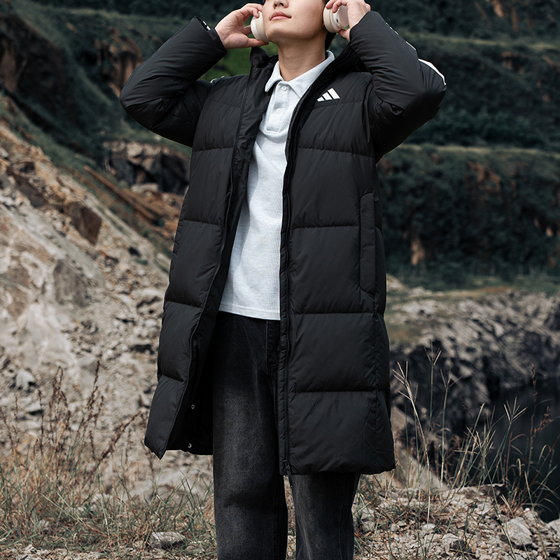 adidas阿迪达斯长款羽绒服男装厚外套冬季户外休闲保暖上衣KC2498