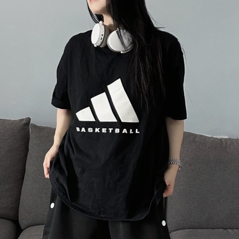 阿迪达斯纯棉短袖男装女装2025秋季新款宽松运动服情侣休闲T恤服