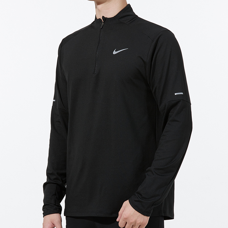 nike耐克男子跑步长袖T恤防风保暖健身运动服晨跑室内撸铁健身衣_虎窝淘