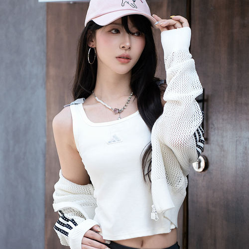 白色小吊带女装背心阿迪达斯修身短款26秋季新款内搭运动服KS0043
