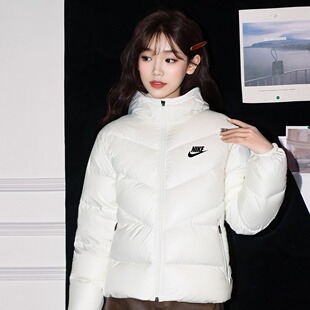 NIKE耐克羽绒服保暖外套女款官方新款轻薄排骨衣服春季女士运动服