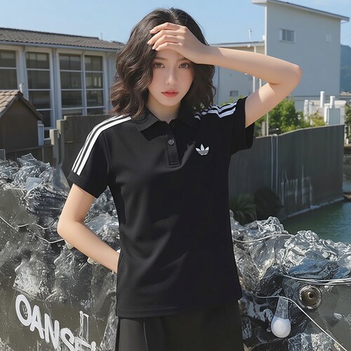 adidas阿迪达斯三叶草女收腰短袖T恤26新款运动透气POLO衫KD7974