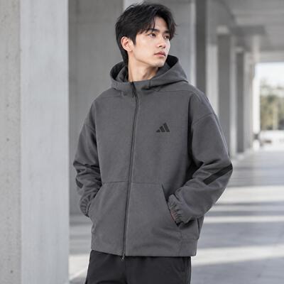 阿迪达斯官方正品男装针织夹克外套2026秋季新款跑步运动服KX7689