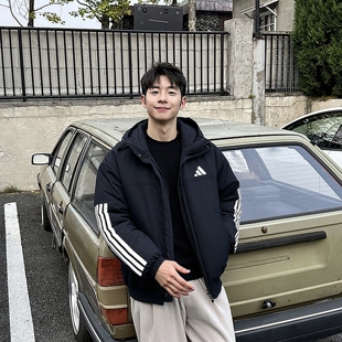 阿迪达斯男装短款羽绒服厚外套25冬季运动服户外保暖夹克JG3845