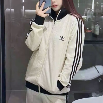 阿迪达斯三叶草外套男女装针织外套26春装运动立领休闲夹克JW0109