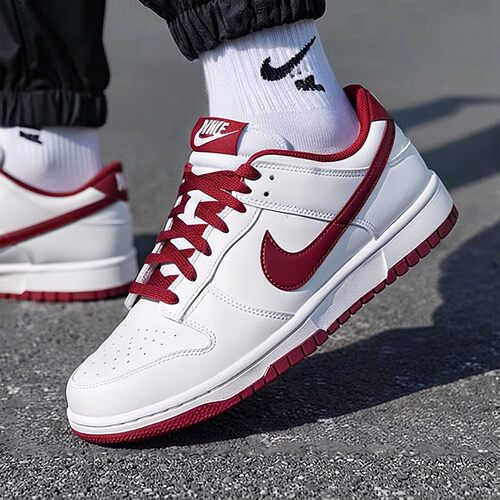 NIKE耐克男子2026新款DUNK LOW RETRO白红板鞋休闲鞋HF5441-008