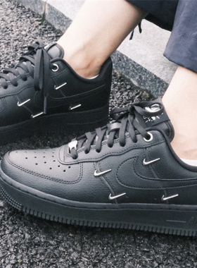NIKE耐克黑色厚底板鞋26秋AF1女鞋AIR FORCE 1空军一号运动休闲鞋