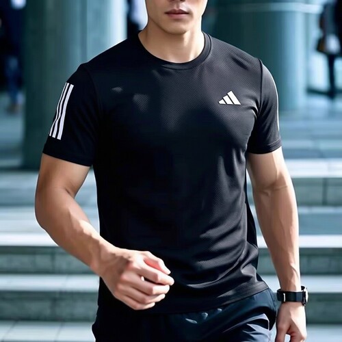 阿迪达斯速干短袖T恤夏季男装新款圆领透气健身训练服上衣JY8583