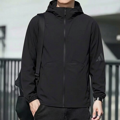 阿迪达斯男装跑步梭织夹克外套新款休闲运动服旅游健身上衣JM3936