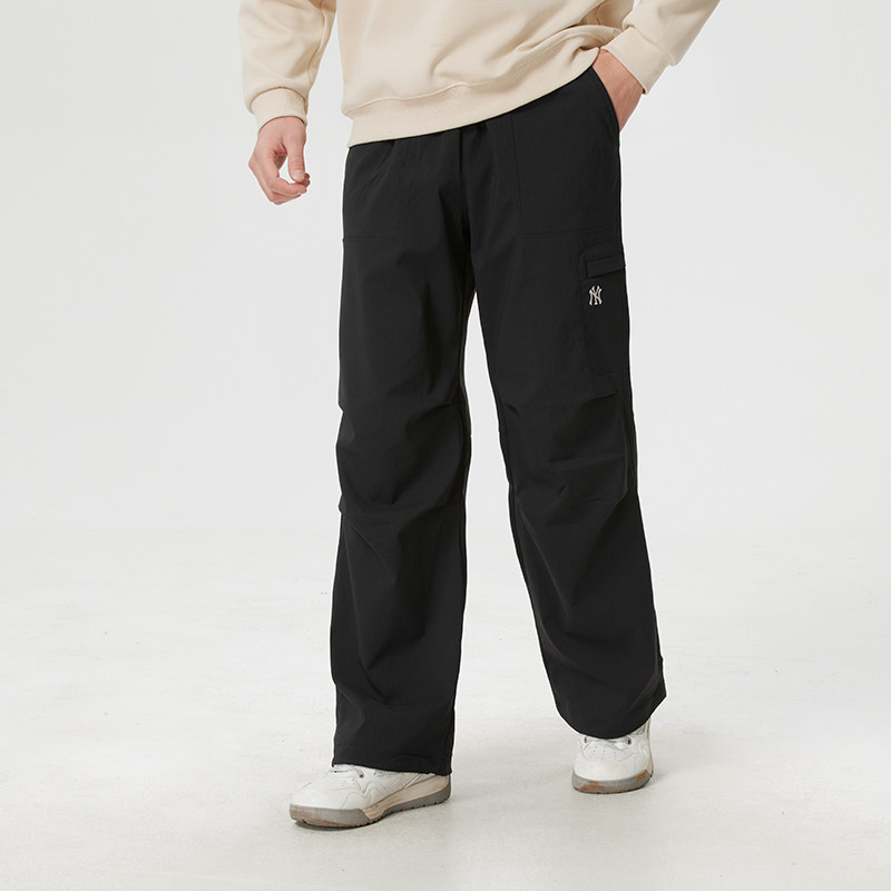 MLB梭织直筒长裤子男裤女裤休闲裤黑色跑步宽松运动裤3AWPB0161,运动服/休闲服装,运动长裤,淘宝优惠券,粉丝福利购,淘宝优惠卷