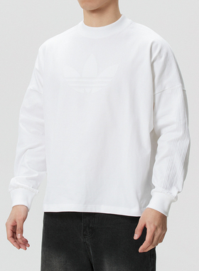 阿迪达斯三叶草男装长袖T恤26春季新款宽松训练健身运动服KD6576