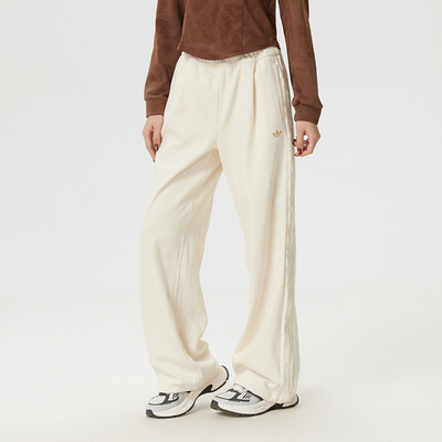 阿迪达斯三叶草女裤直筒裤长裤26春季新款拖地裤宽松运动裤KT3138