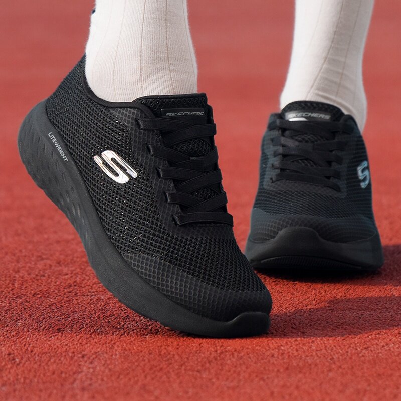 斯凯奇女鞋春季新款休闲鞋黑色软底跑步鞋女款跑鞋官方正品运动鞋