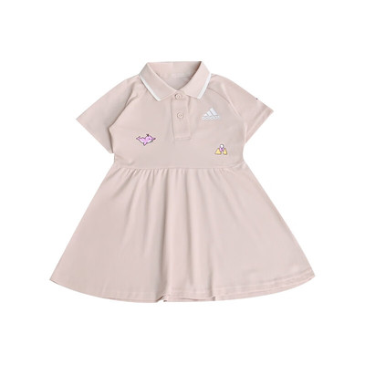 adidas阿迪达斯裙子2025新款女童运动连衣裙翻领短袖A字裙JF387