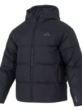 阿迪达斯男装黑色短款羽绒服25秋冬保暖厚外套面包服运动服KC2478