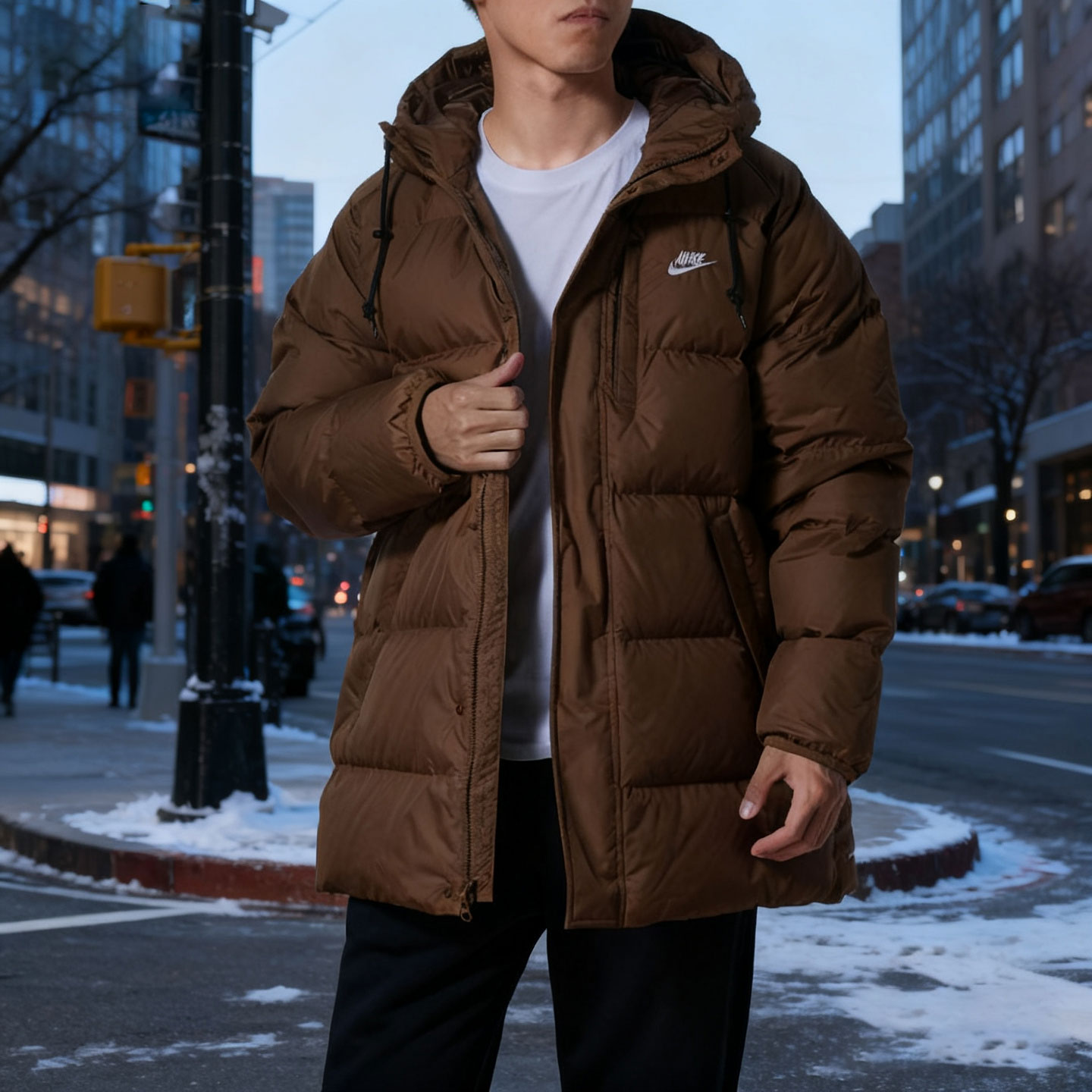 NIKE耐克男装羽绒服25冬季新款户外保暖连帽运动服休闲外套IB2974