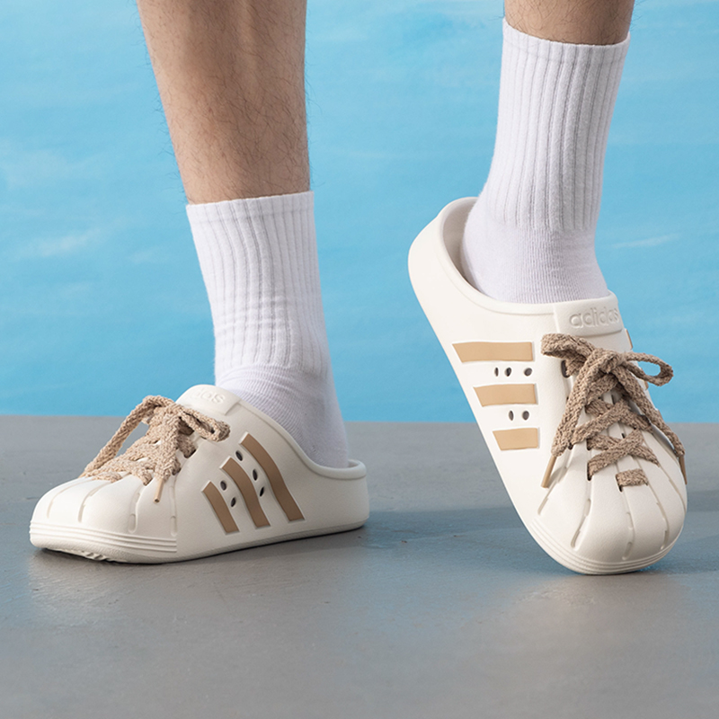 阿迪达斯拖鞋男款女款2025冬季新款洞洞鞋半包户外沙滩居家休闲鞋