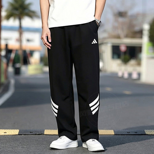 Adidas针织长裤男裤子运动裤休闲裤宽松跑步裤子JD4889