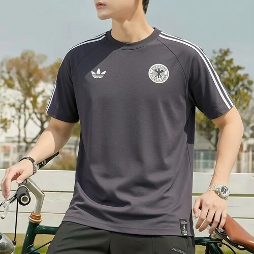 Adidas男装短袖T恤26秋季新款圆领透气跑步运动服KG5097