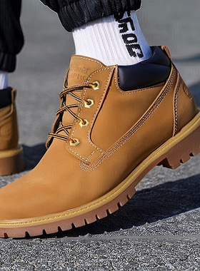 添柏岚官方踢不烂大黄靴男鞋秋冬新款户外徒步低帮靴休闲鞋|73538