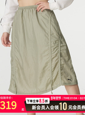 PUMA彪马女裙2025冬季新款运动裙半身裙透气休闲裙子 633976-82