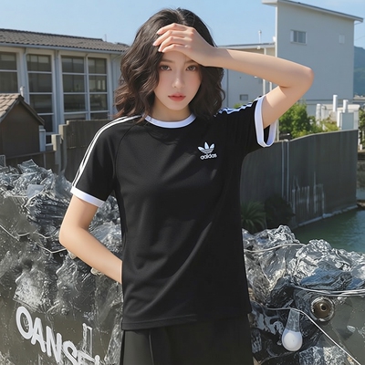 Adidas阿迪达斯三叶草短袖男装新款透气休闲服T恤运动上衣KB2459