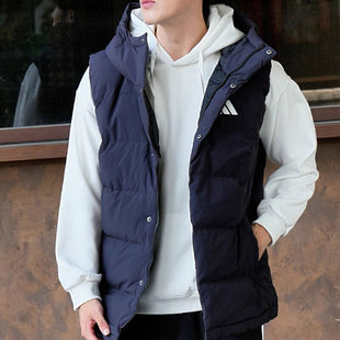 Adidas阿迪达斯男装上衣2025年新款宽松户外保暖羽绒马甲 KH3995