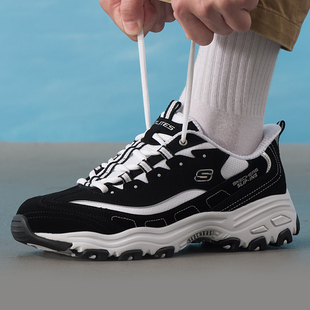 斯凯奇男鞋熊猫鞋26新款运动鞋复古老爹鞋跑步休闲鞋232667-BKW