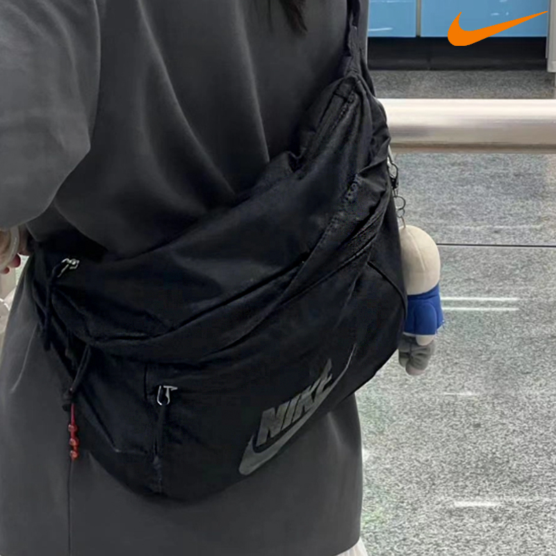 耐克斜挎包黑色男包女包通勤胸包