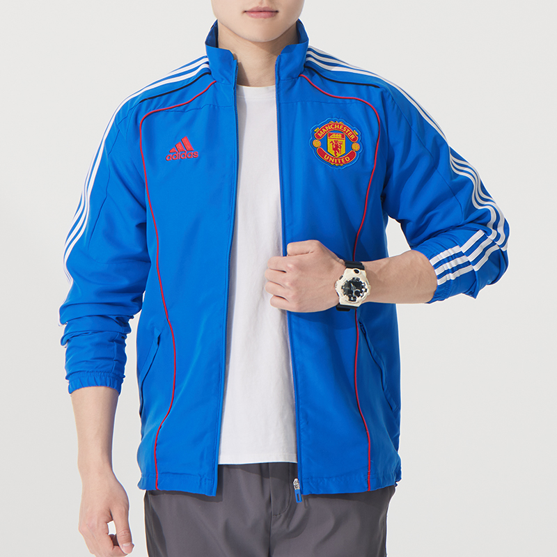 阿迪达斯男装夹克外套2025冬季新款足球服立领运动服训练服JF0372