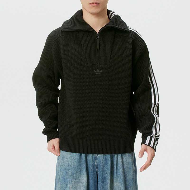 阿迪达斯三叶草女装女装内搭长袖针织衫26新款套头衫运动服KS5340