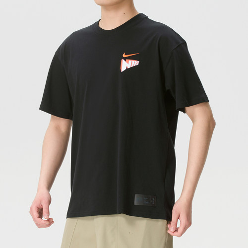 NIKE耐克男装黑色短袖印花T恤26夏新款跑步休闲宽松运动服IR6282