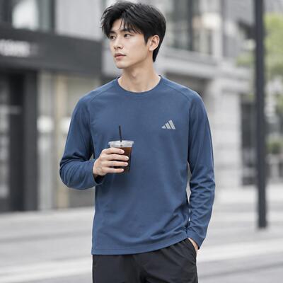 adidas阿迪达斯男子运动休闲长袖T恤26夏季新款健身训练服KU8508