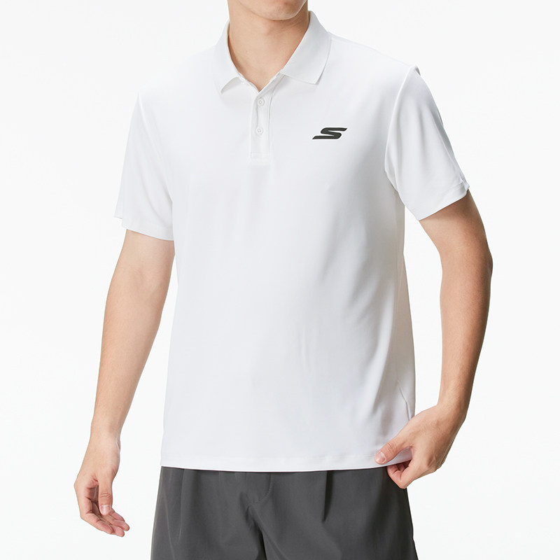斯凯奇官网男装 新款快干运动服潮流时尚商务休闲POLO衫短袖T恤男