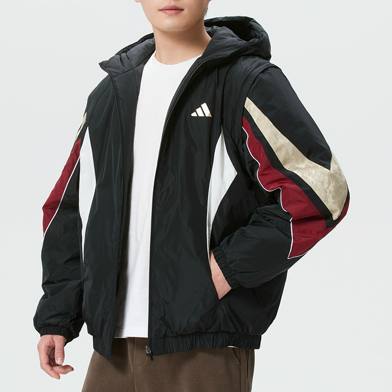 阿迪达斯男装棉服25冬季新款BB LNY JKT保暖可拆卸运动服KS3171
