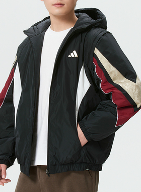 阿迪达斯男装棉服25冬季新款BB LNY JKT保暖可拆卸运动服KS3171