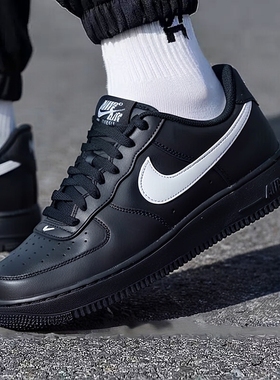 耐克男鞋空军一号板鞋25款厚底Nike Air 缓震黑色运动鞋FZ0627
