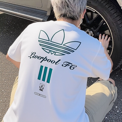 adidas阿迪达斯男子LFC ICON GR TE足球休闲纯棉短袖白T恤JZ1593