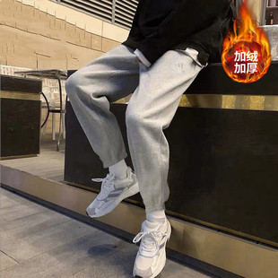 冬季 阿迪达斯 加绒男裤 SZN PT舒适耐磨灰色收口长裤 ALL adidas