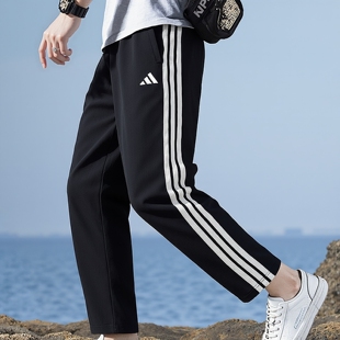 adidas阿迪达斯男子运动裤26新款弹力休闲长裤子梭织直筒裤KR2531