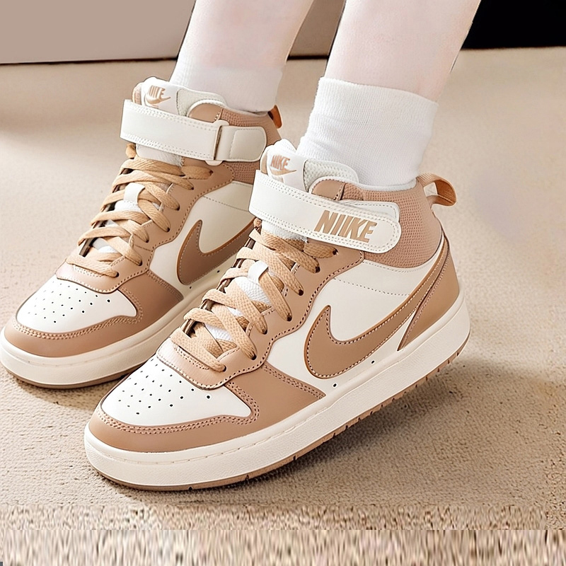 NIKE耐克女鞋COURT运动篮球鞋女鞋魔术贴舒适中帮板鞋CD7782-125