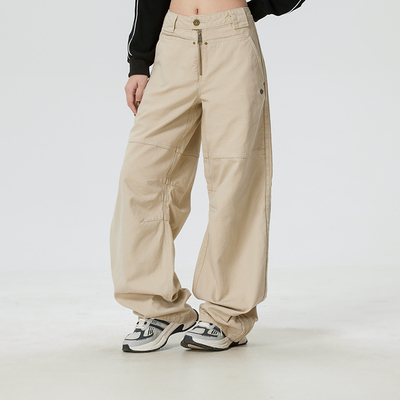 Adidas阿迪达斯女裤梭织长裤子26春季新款三叶草休闲运动裤KC8892