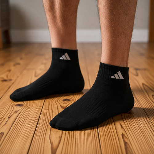 adidas阿迪达斯男女跑步运动袜26新款黑色保暖休闲运动袜子JC9271