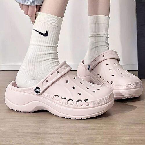 CROCS卡骆驰女鞋粉色洞洞鞋贝雅云彩Clog户外包头沙滩鞋休闲透气