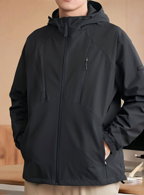 阿迪达斯男装梭织连帽夹克外套25新款户外运动服休闲上衣KG8966