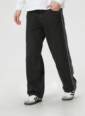 阿迪达斯三叶草男裤牛仔裤26春季新款运动裤长裤复古休闲裤KD1497