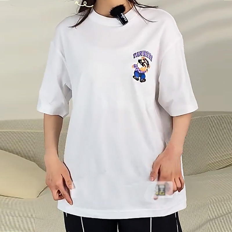 MLB美职棒男女短袖白T恤25冬季宽松大码半袖运动服透气3ATSE0253